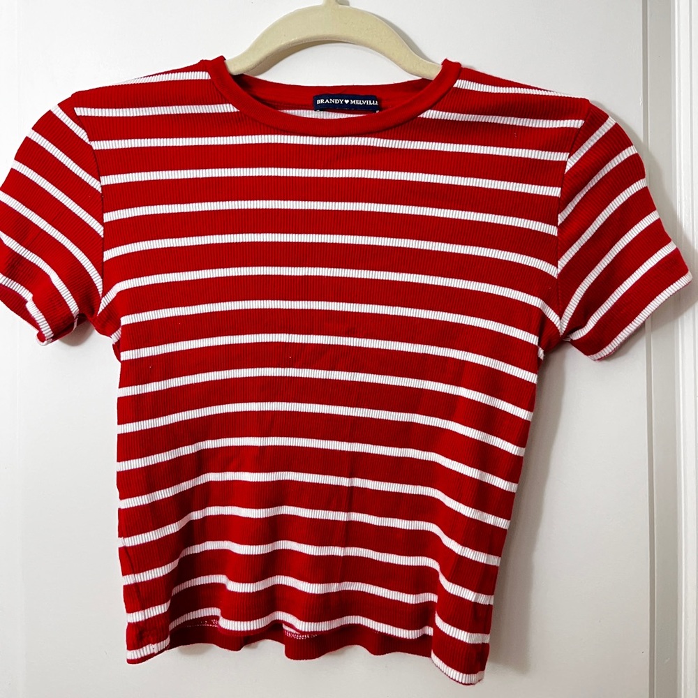 Brandy Melville Striped Shirt (Red/White)
